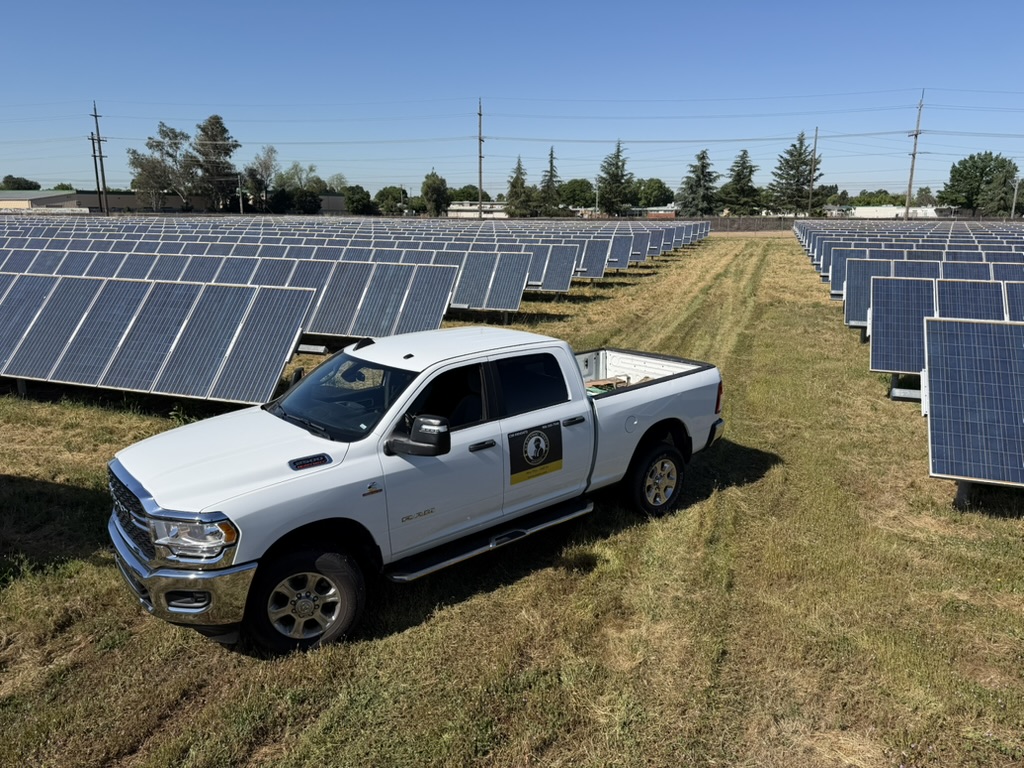 ETS field crew on site for scheduled preventative maintenance at utility-scale solar facility